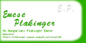 emese plakinger business card